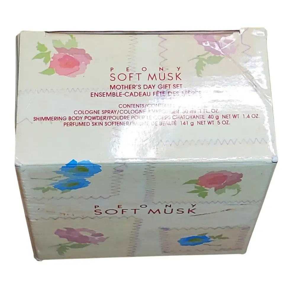 New Avon Peony Soft Musk Mothers Day Birthday Gift Set Cologne Powder Lotion